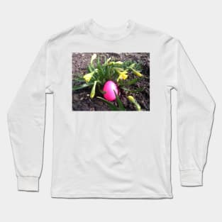 Easter egg in the flowerbed Long Sleeve T-Shirt